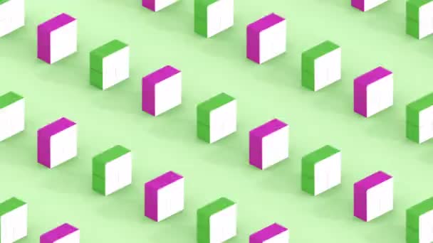 Motif Abstrait Minimaliste Avec Cubes Transformants Boucle Sans Couture Animation — Video