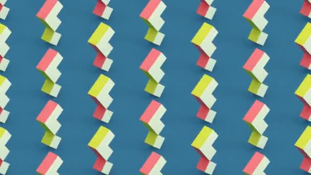 Абстрактний Мінімалістичний Дизайн Руху Перетвореними Кубами Анімація Безшовна Петля — стокове відео