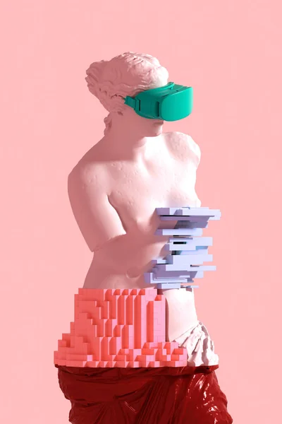 Глюк Венери Міло Рожевому Фоні Ілюстрація — стокове фото