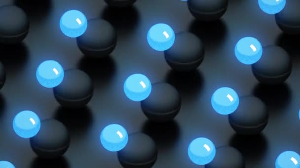 Conception Abstraite Mouvement Minimaliste Avec Des Sphères Lumineuses Transformantes Boucle — Video