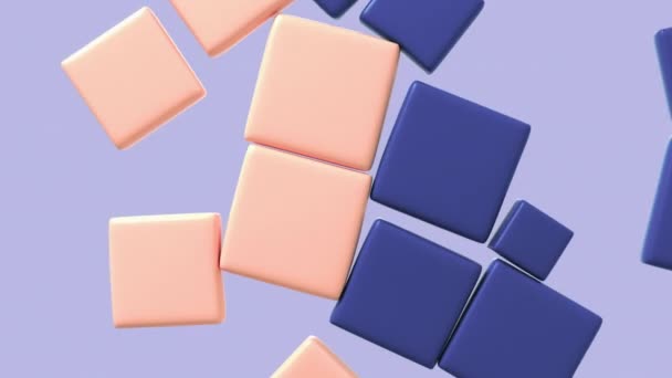 Fundo Abstrato Com Cubos Rosa Azul Suaves Animação 3840X2160 — Vídeo de Stock