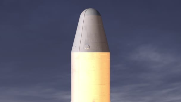发射载有卫星的货运运载火箭 3D动画 — 图库视频影像