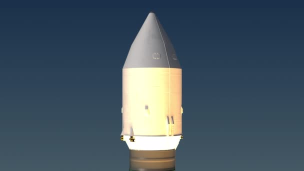 发射一枚载货火箭 3D动画 — 图库视频影像