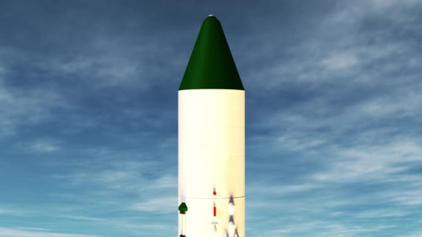 发射一枚载货火箭 3D动画 — 图库视频影像