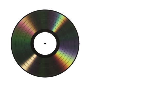 Iriserende Vinylschijf Brokkelt Tot Pixels Animatie — Stockvideo
