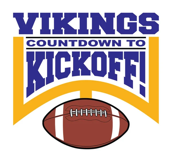 Football Countdown Kickoff Vikings Una Plantilla Diseño Equipo Que Incluye Ilustración de stock