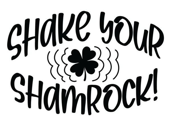 摇摇你的Shamrock 版本是一个伟大的圣帕特里克节图形 可用于T恤衫 或任何其他产品以及促销产品 — 图库矢量图片