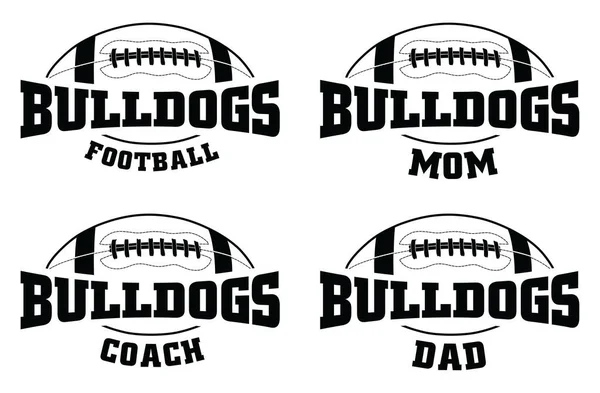 Football Bulldogs Ist Ein Design Einer Sportmannschaft Das Text Mit — Stockvektor