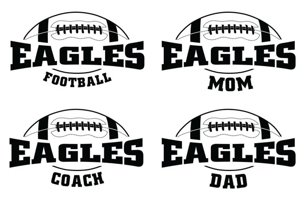 이글스 Football Eagles 그래픽 포함된 스포츠 디자인이다 이글스 티셔츠 머그잔 — 스톡 벡터