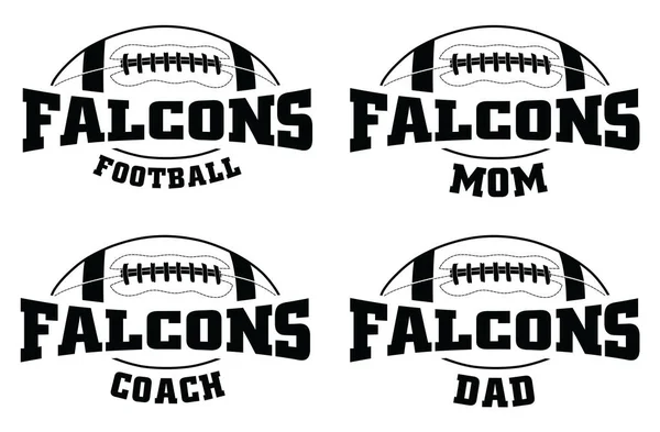 Football Falcons Design Equipe Esportiva Que Inclui Texto Com Nome — Vetor de Stock
