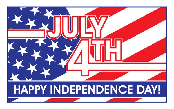 stock vector July 4th - Happy Independence Day is a vector graphic image of a United Sates Independence day July 4th design or banner that includes text and a cropped flag. Great for t-shirts, mugs, advertising and promotions.