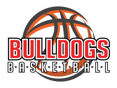 Bulldogs Basketball Graphic, grafik metin, yıldız ve grafik basketbolu içeren bir spor tasarım şablonu. Bu tasarım, takımlar ve okullar için tişört gibi reklamlar ve tanıtımlar için harikadır..