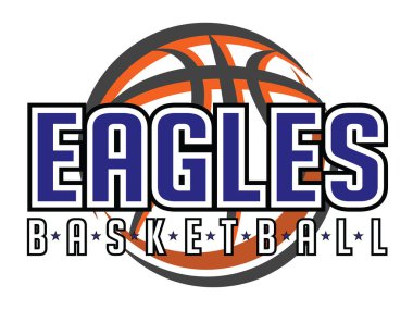 Eagles Basketball Graphic is a sports design template that includes graphic text, stars and a graphic basketball. This design is great for advertising and promotion such as t-shirts for teams or schools. clipart