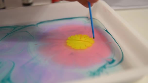 Styrofoam Balls Painted Paints Solar System Homework Solar System Space — Stock Video