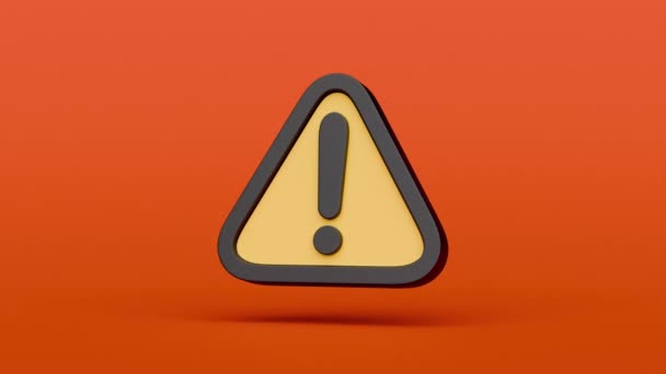 Warning Sign Moving Orange Background — Stock Video