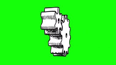 İki beyaz dişli yeşil arka planda dönüyor.