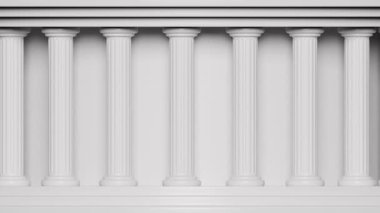 3d canlandırılabilir döngü arkaplanını taşıyan sütunların satırı