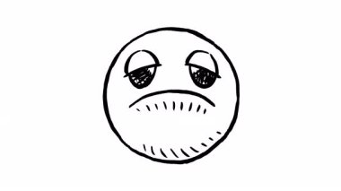 Mutlu ve üzgün emojiler el çizimi çevrilebilir animasyonlar ile yer değiştiriyor.