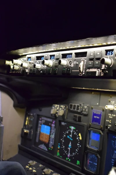 radio control panel with electronic devices. Boeing. Equipment, control in the aircraft