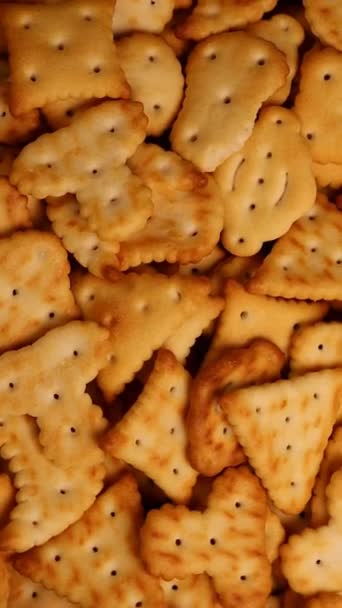 Frische Knusprige Cracker Kekse Rotationsschleife — Stockvideo