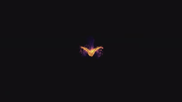 Flying Burning Bird Eagle Transparent Background — Stock Video