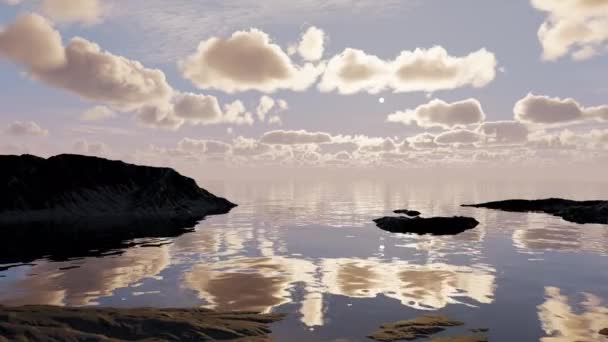 Beautiful Sunset Landscape Clouds Sea Timelapse Clouds — Vídeos de Stock