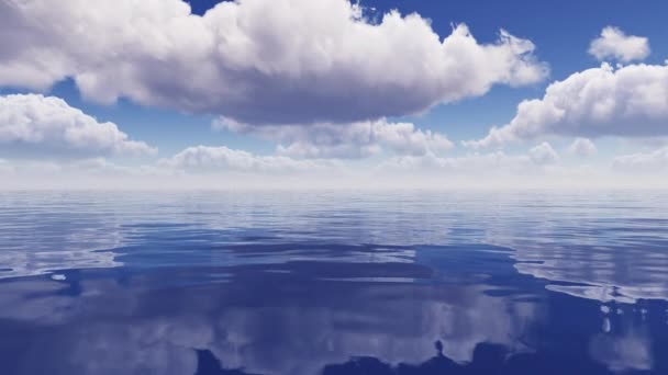 Landscape Beautiful Calm Sea Sky Clouds — Video Stock