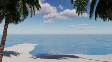 Day on a tropical beach with palm trees near the sea.Tourism rest and vacations near the sea.