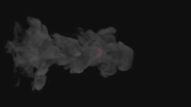 炎は透明な背景で燃え煙を発生させます 燃焼と爆発 — ストック動画