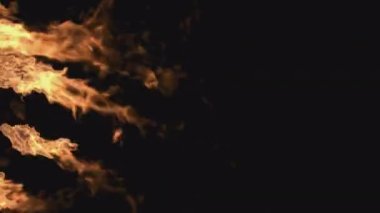 Yangın, alev, patlamalar, alfa kanalı ile şeffaf arkaplanda video geçişleri yakma.