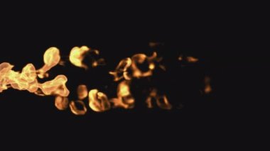 Yangın, alev, patlamalar, duman, duman ve alfa kanalı ile şeffaf arkaplanda yanan video geçişleri.