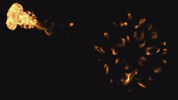 Požár Plamen Výbuchy Kouř Kouř Hořící Video Přechody Průhledném Pozadí — Stock video