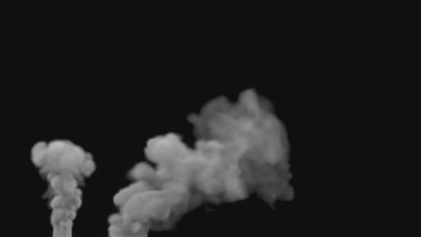 Vuur Vlam Ontploft Rook Rook Brandende Videotransities Transparante Achtergrond Met — Stockvideo