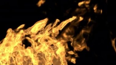 Yangın, alev, patlamalar, duman, duman ve alfa kanalı ile şeffaf arkaplanda yanan video geçişleri.