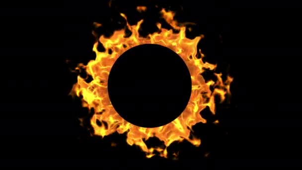 Ogniste Zaćmienie Słońca Ogień Płomień Wybuchy Dym Opary Spalanie Przejść — Wideo stockowe