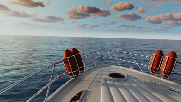 Jachta Nebo Loď Pluje Moři Směrem Západu Slunce — Stock video