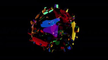 Bir alfa kanalı ile şeffaf bir arkaplan üzerinde çok renkli soyut şekil.