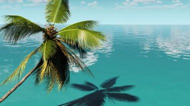 Deniz dalgaları ve bulutların manzarası güzel bir günbatımında