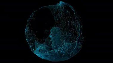 Sıvı ya da şelale suyu alfa kanalı ile şeffaf bir arkaplan üzerinde bir daire içinde hareket eder.