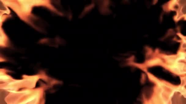 Vurige Overgangen Brandende Brandstof Een Transparante Achtergrond Vuur Vlam Ontploffing — Stockvideo