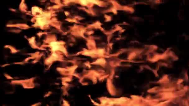 Şeffaf Bir Arkaplanda Yanan Ateşli Geçişler Yangın Alev Patlama Duman — Stok video