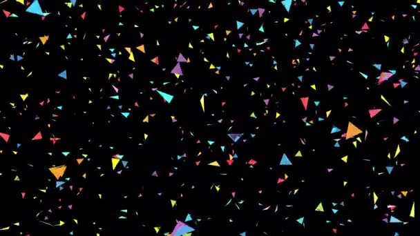 Праздничная Атмосфера Разноцветные Конфетти Прозрачном Фоне Альфа Канал — стоковое видео