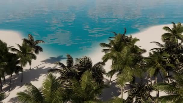Hermoso Verano Paisaje Tropical Cerca Del Mar Con Palmeras Playa Video de stock libre de derechos