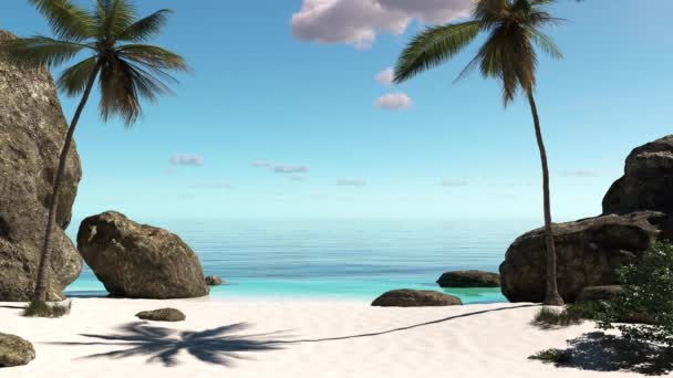 Krásné Léto Tropická Krajina Blízkosti Moře Palmami Pláží Vodou Moře — Stock video