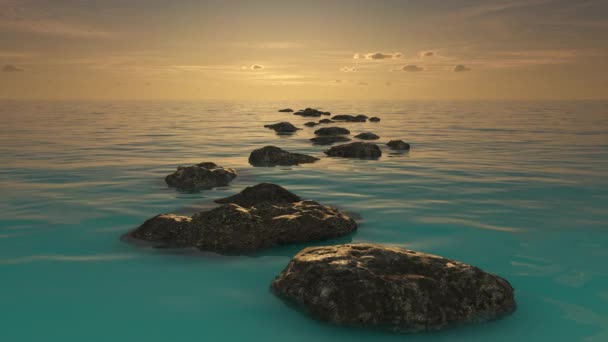 Symbolem Zenu Kamenná Cesta Nekonečném Oceánu Náboženství — Stock video