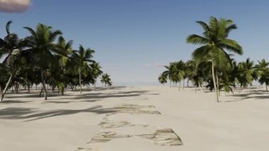 Güzel bir yaz, deniz kenarındaki tropikal manzaralar palmiye ağaçları, deniz ve plajlar. Seyahat, seyahat, turizm, tatil, dinlenme.