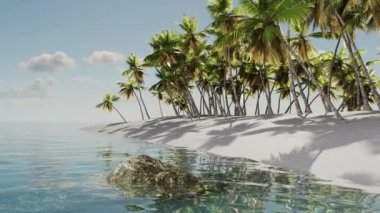 Güzel bir yaz, deniz kenarındaki tropikal manzaralar palmiye ağaçları, deniz ve plajlar. Seyahat, seyahat, turizm, tatil, dinlenme.