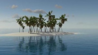 Yaz manzarası, güneşli bir şezlong ve deniz kenarında palmiye ağaçları, deniz ve plajı olan bir yat. Seyahat, seyahat, turizm, tatil, dinlenme.