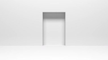 Beyaz tonlarda sütunları olan bir oda ya da koridor.