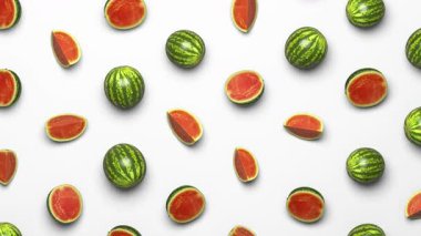 Birçok karpuz içeren arkaplan hareket eder ve döner.